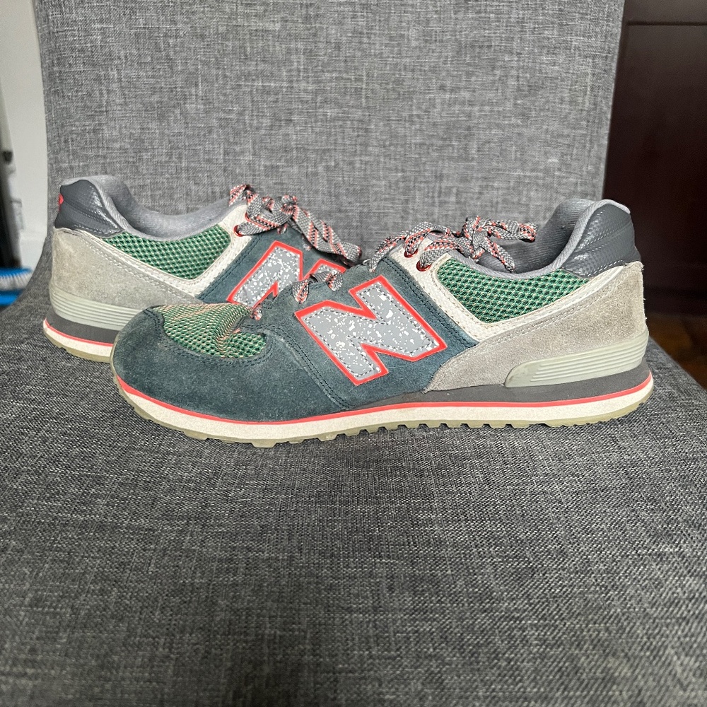 Blue and Orange New Balance 574s